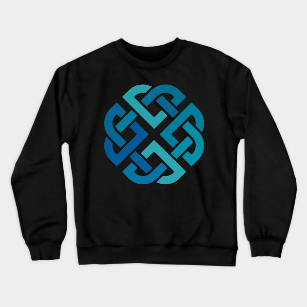 St. Patrick's Day Celtic Blue Knot #1 Crewneck Sweatshirt by CoffeeandTeas